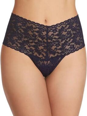 Retro Lace Thong Navy